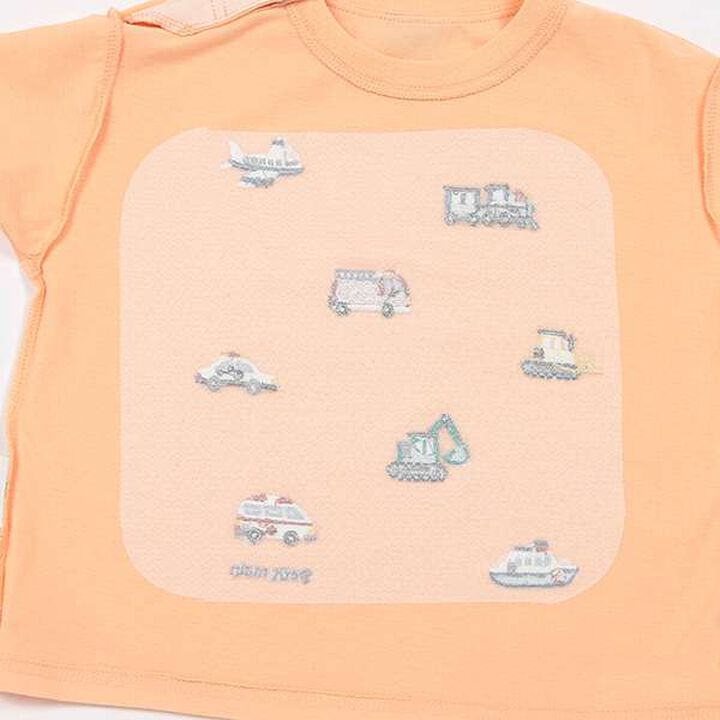 [Cool Touch] Working Vehicles Embroidery T-Shirt,Off white, medium image number 6