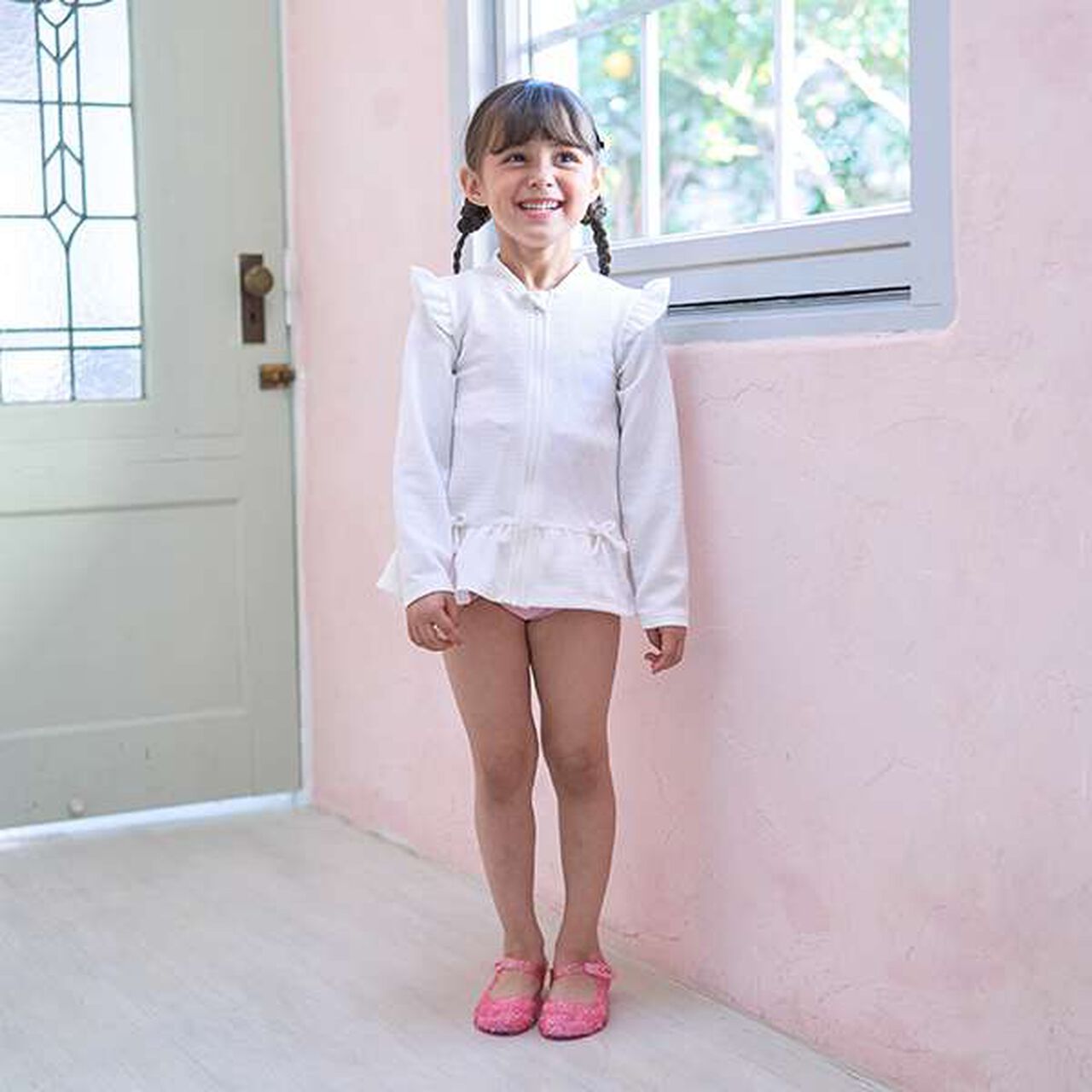 [SWIM] [UV Processing] Hem Frill Zip Rash Guard,Mint, large image number 25