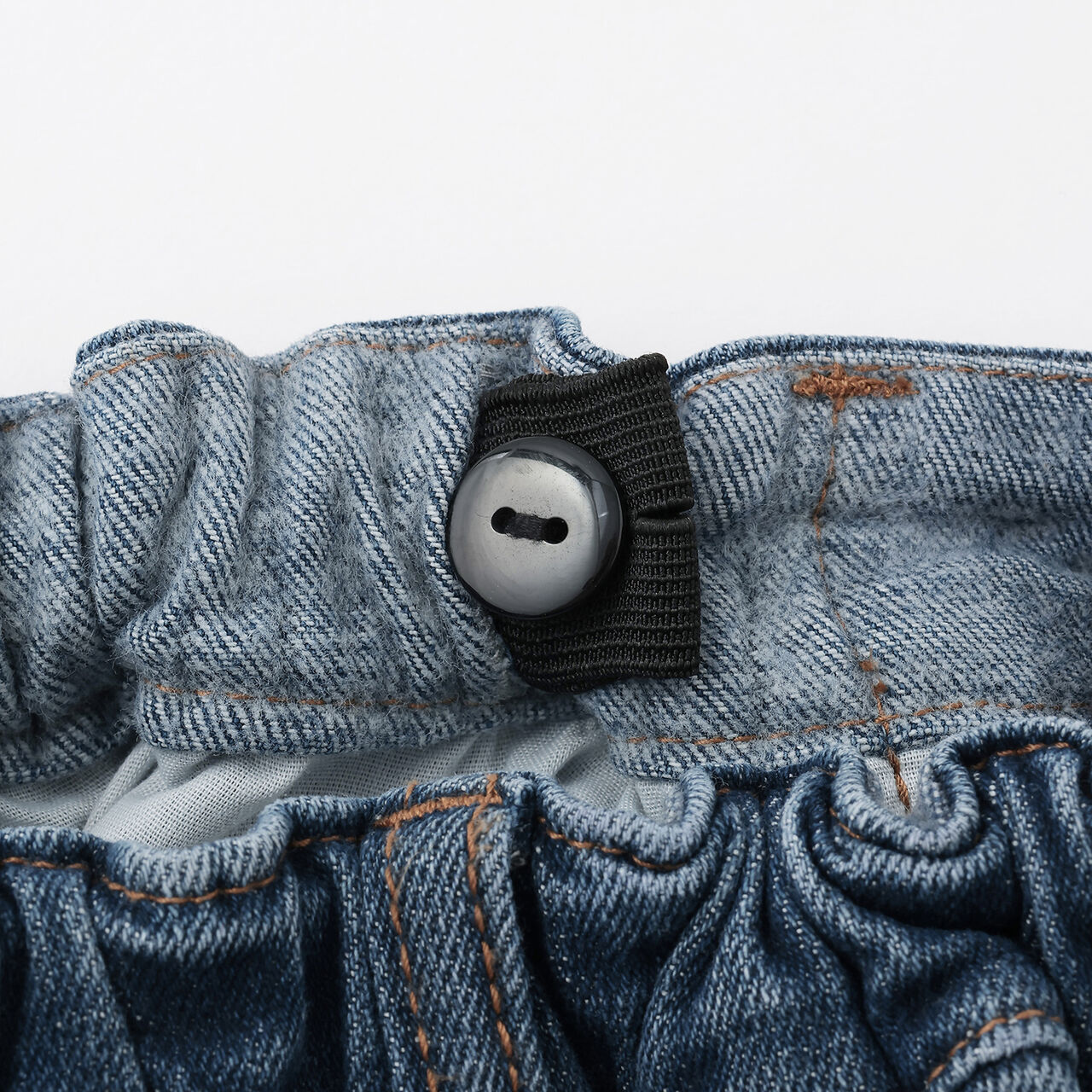 [Tomo Denim] Warm Curved Denim Pants,Black, large image number 4