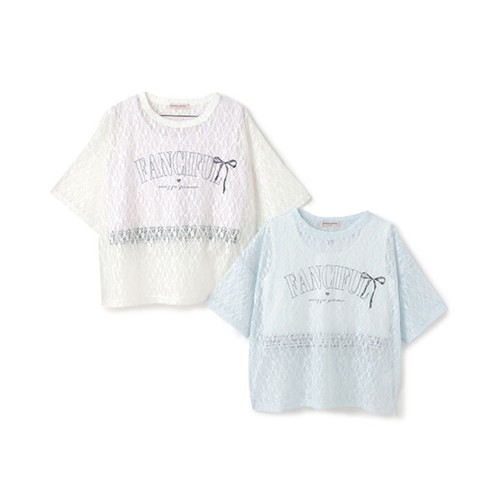 Lace Top & Tank Top Set,White, medium image number 2