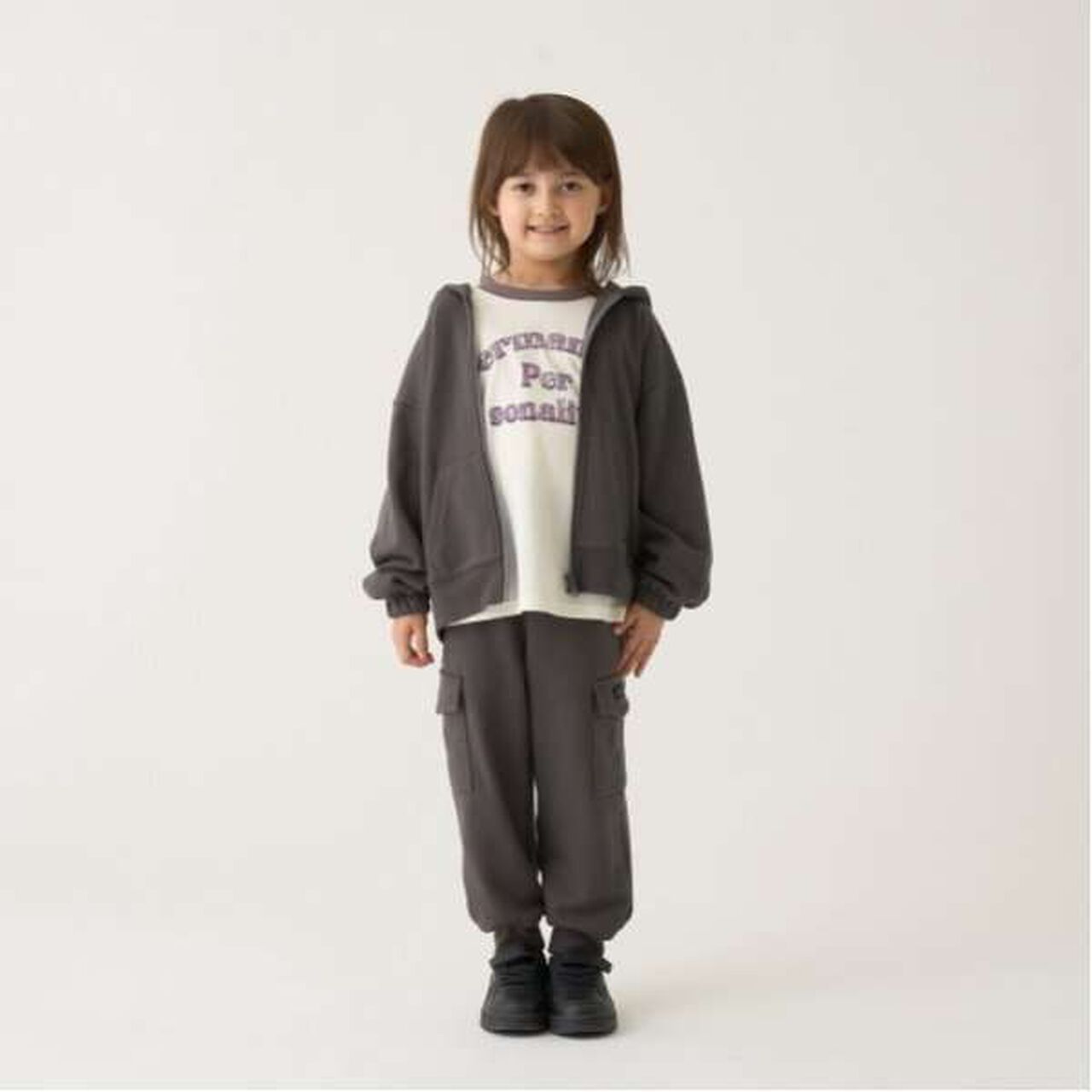 Versatile Drop Simple Zip Hoodie,Charcoal gray, large image number 8