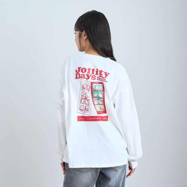 [100% Cotton] Animal Motif Long-Sleeve T-Shirt,Off white, medium image number 4
