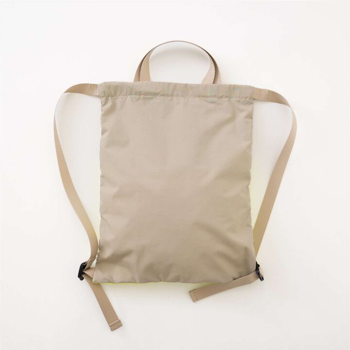 Water-Repellent Bi-Color Knapsack with Handle,Beige, medium image number 9