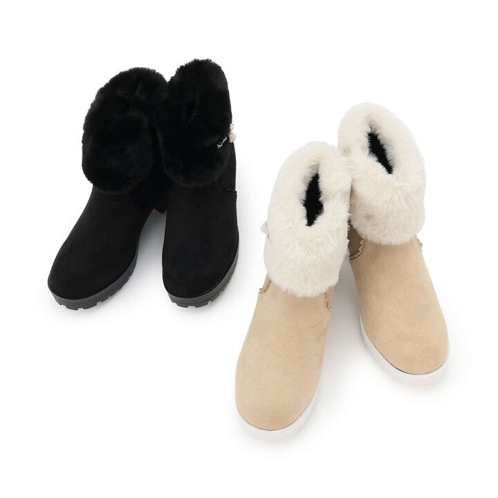 Short Boots with Pearl Accent,Beige, medium image number 10
