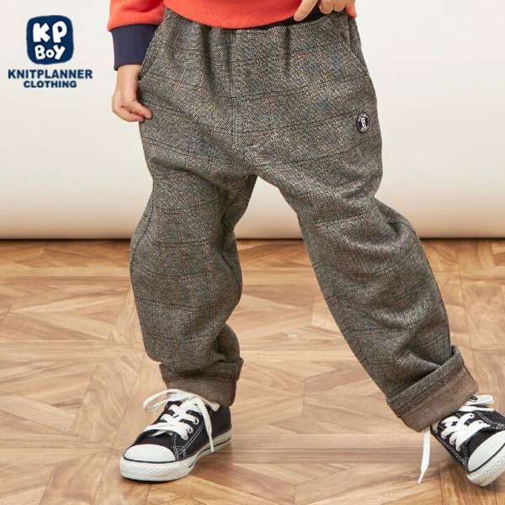 KP Boy Glen Check Jacquard Pants [90-140],Brown, medium image number 13