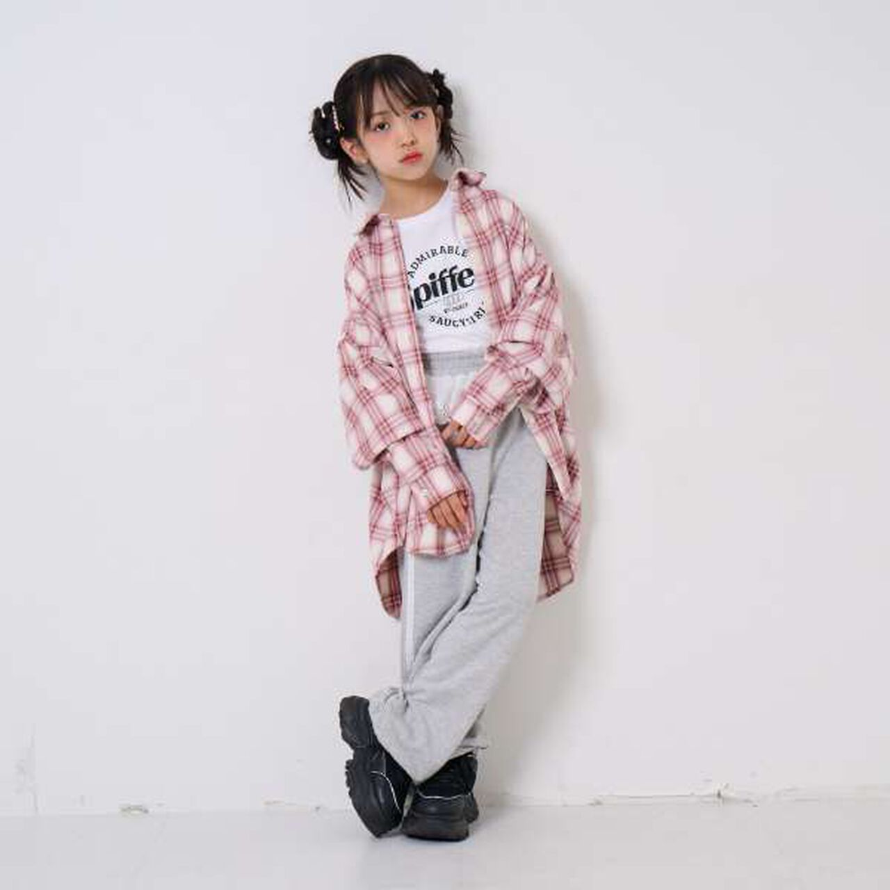 Checkered Loose Shirt,Blue, large image number 6