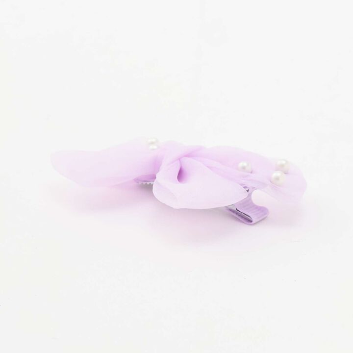 Imitation Pearl Ribbon Hair Clip Set of 2 [Kids Girls],Emerald green, medium image number 11
