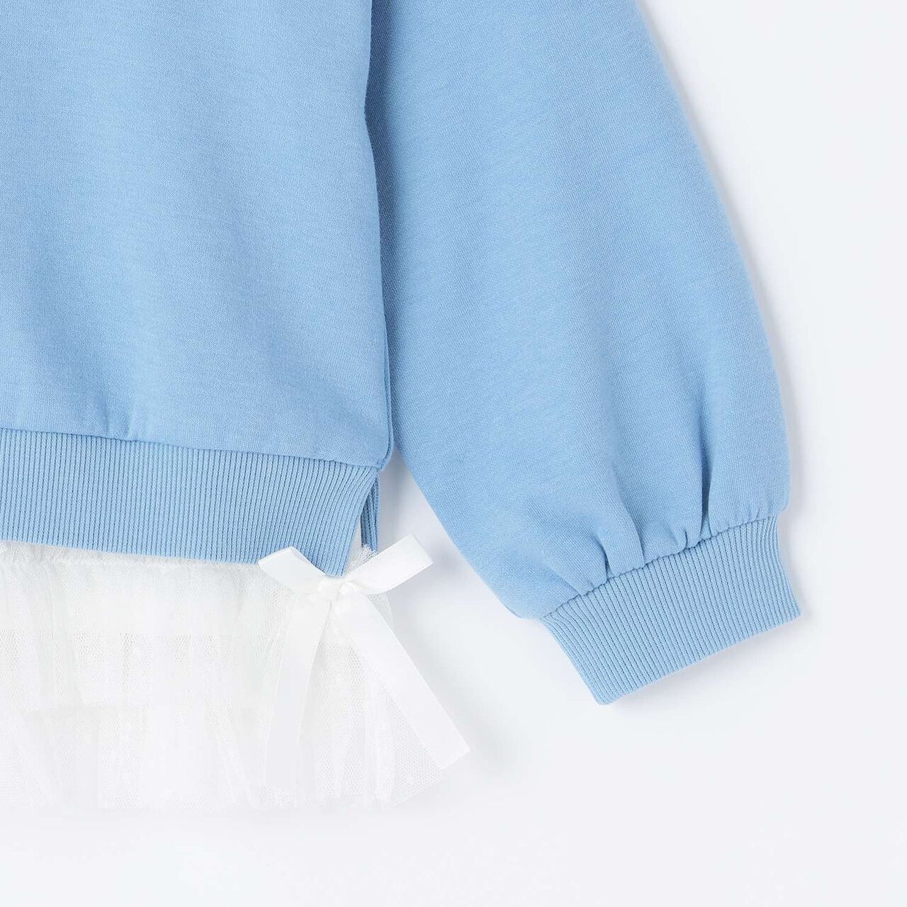 Rhinestone Logo Sweatshirt & Tulle Hem T-Shirt Set,Off white, large image number 8