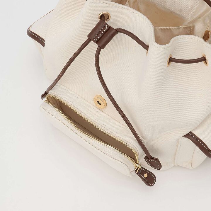 Canvas & Faux Leather Mini Backpack,Black, medium image number 5