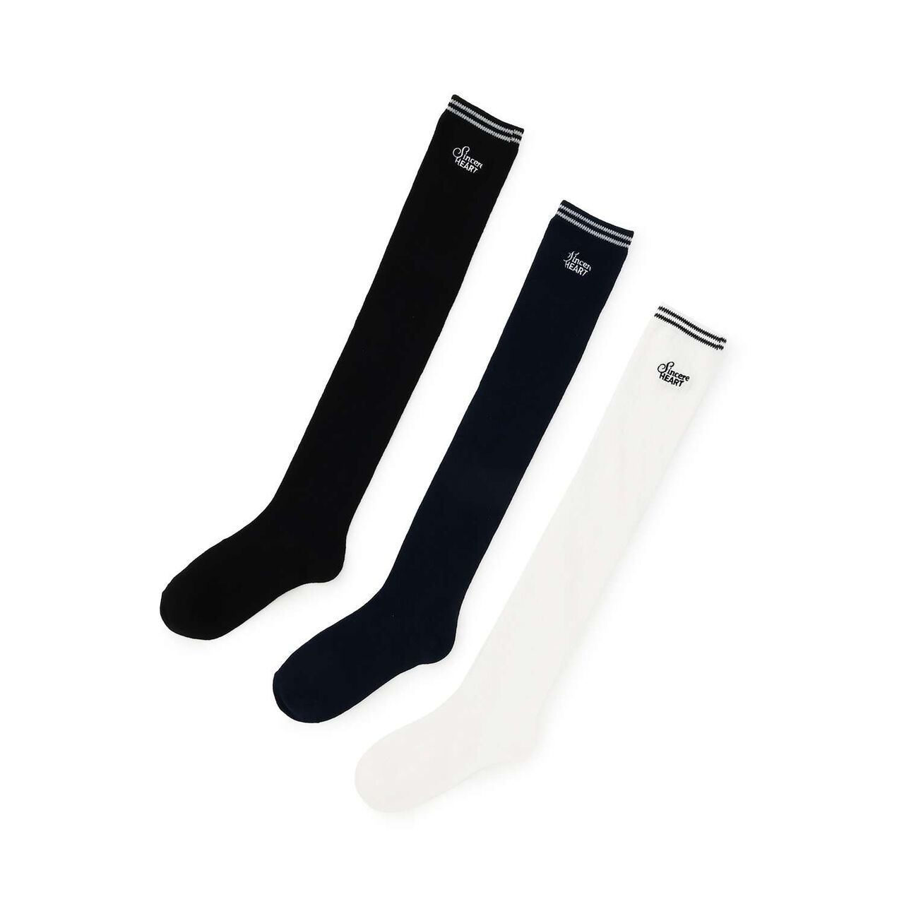 Line Logo Knee-High Socks,Off white, large image number 3