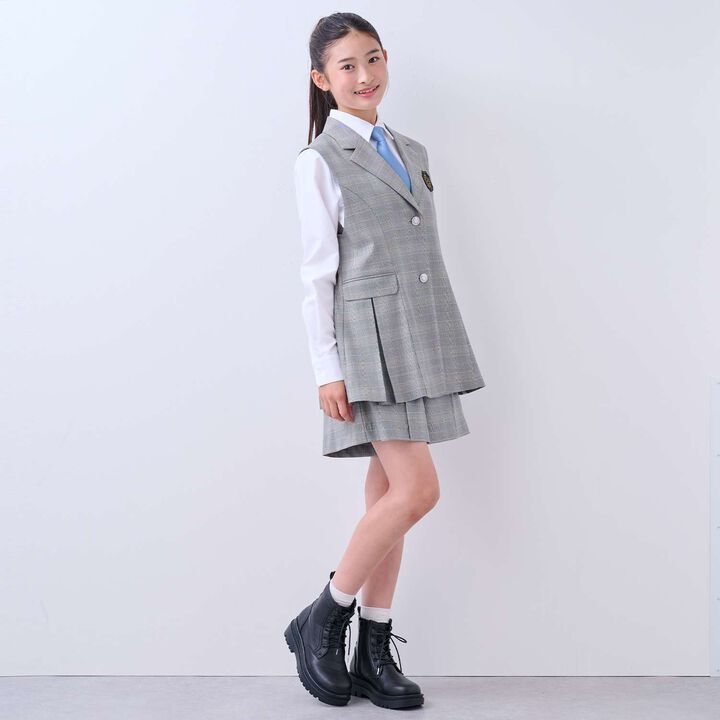 [Graduation Attire] Fine Ribbed Embroidered Crew Socks,Black, medium image number 6