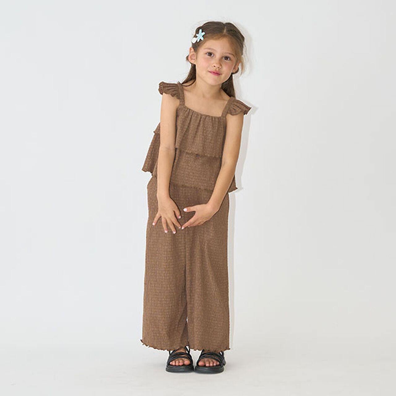 Cami & Long Wide Pants Outfit Set,Black, large image number 22