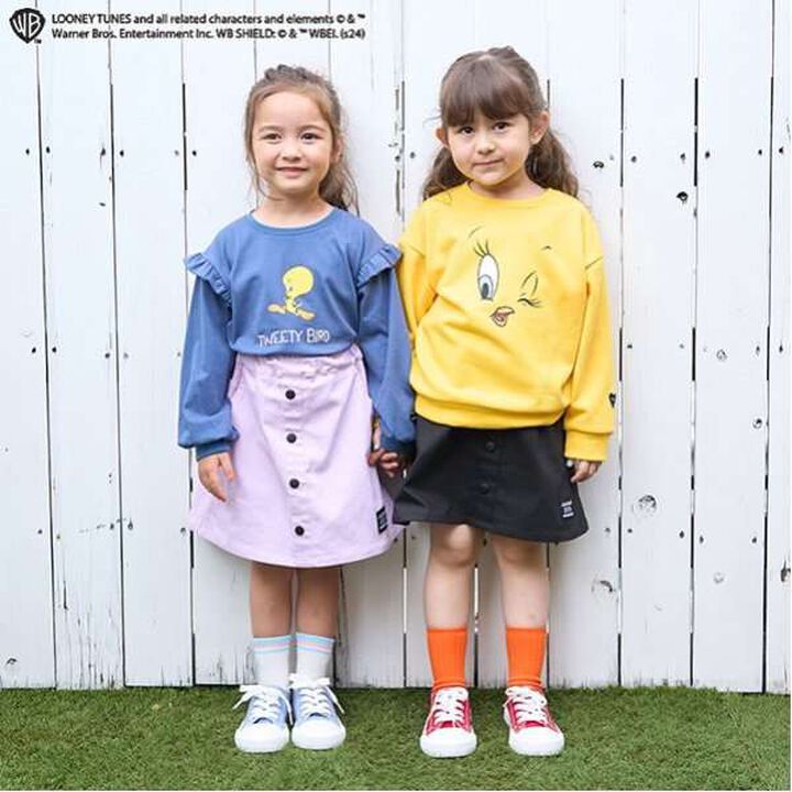 [Tweety] [Anti-Stain Finish] Shoulder Frill Pullover,Yellow, medium image number 10