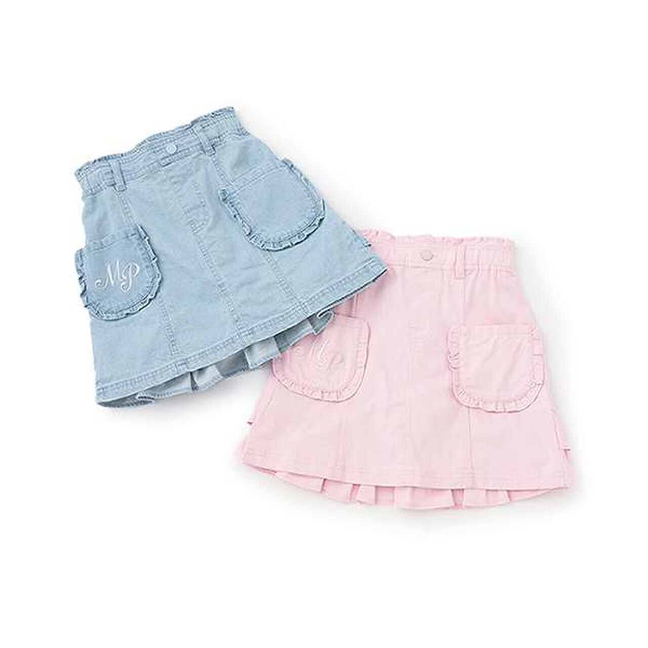 Back Frill A-Line Skirt,Sax blue, large image number 7