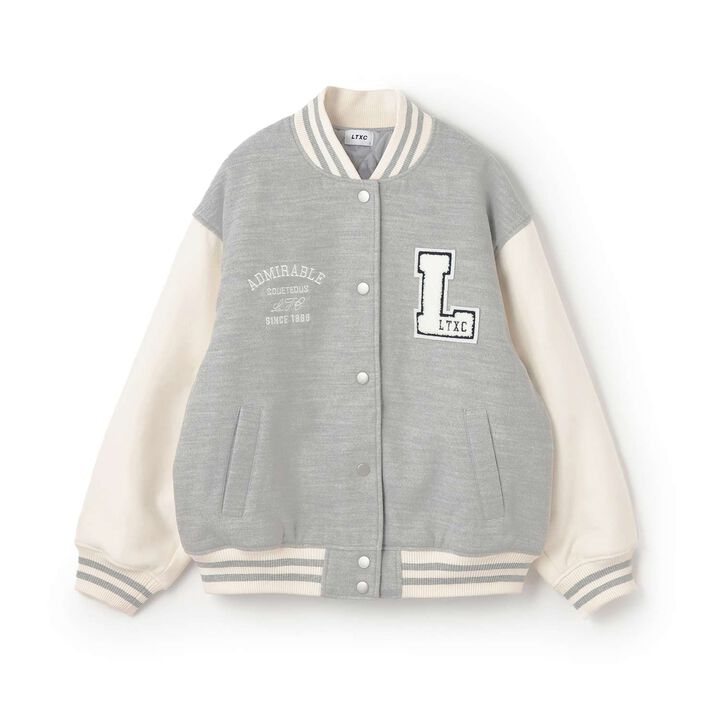 Reversible Quilted Varsity Jacket,Top gray, medium image number 5