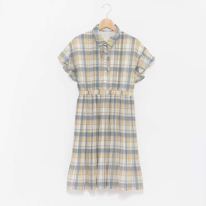 Collared Pleated One-Piece Dress,Black, medium image number 4