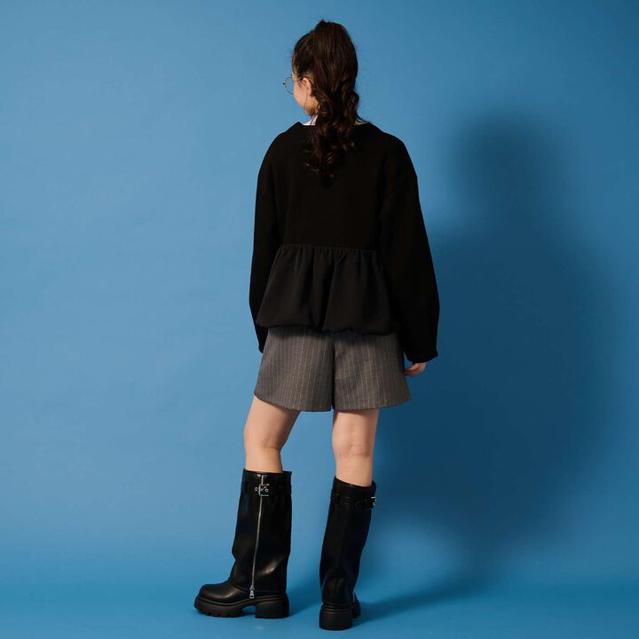 [AMI] Cardigan with Balloon Zipper,Black, medium image number 9