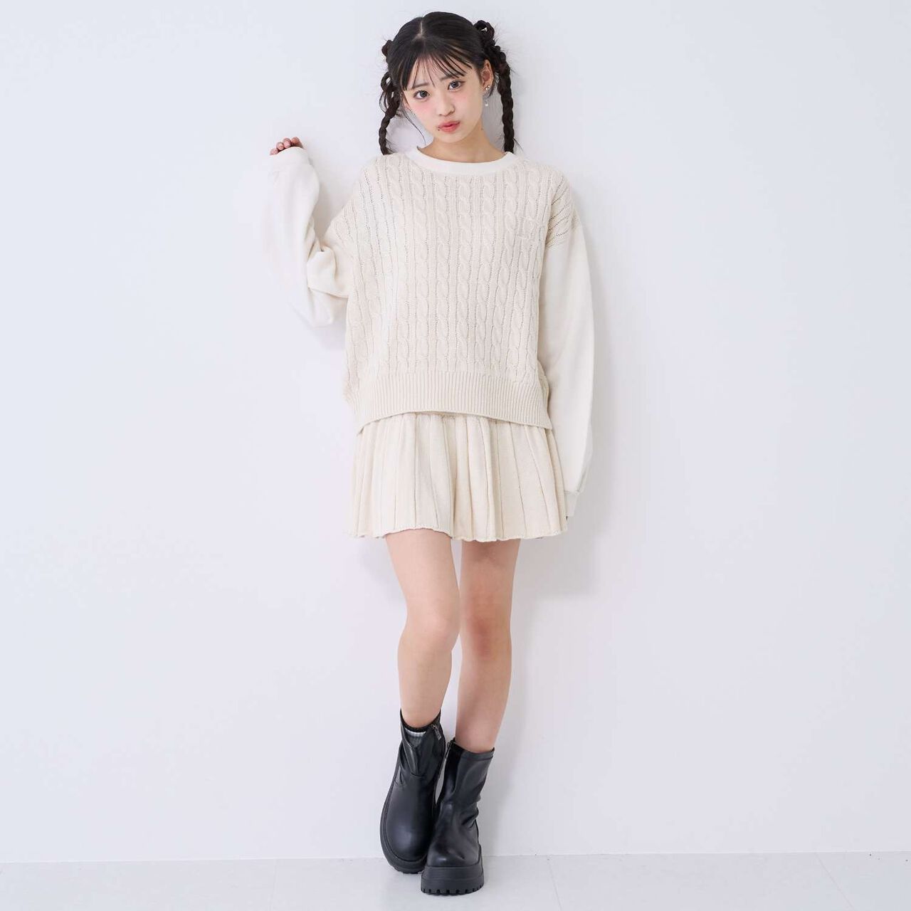 [Washable] Knit Set-Up,Sax blue, large image number 3