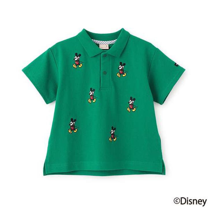 [Disney] Mickey/Embroidered Short-Sleeve Polo,Green, medium image number 11