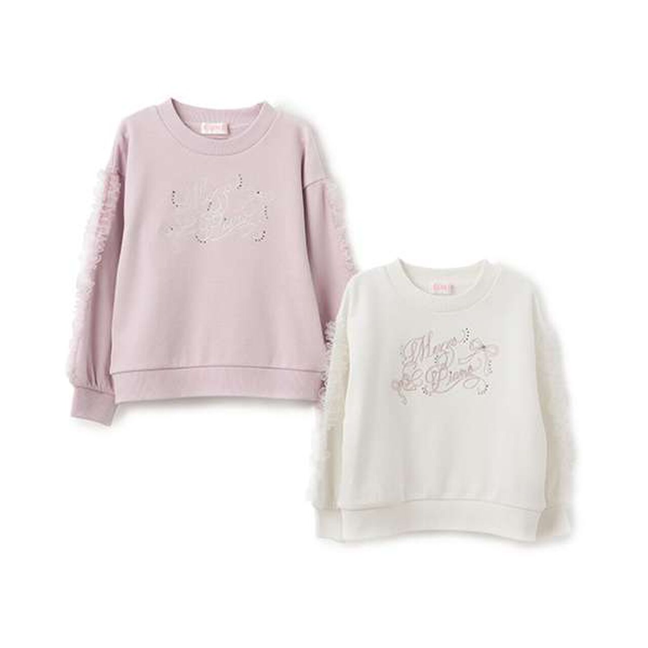 Tulle Frill Sweatshirt,Off white, large image number 9