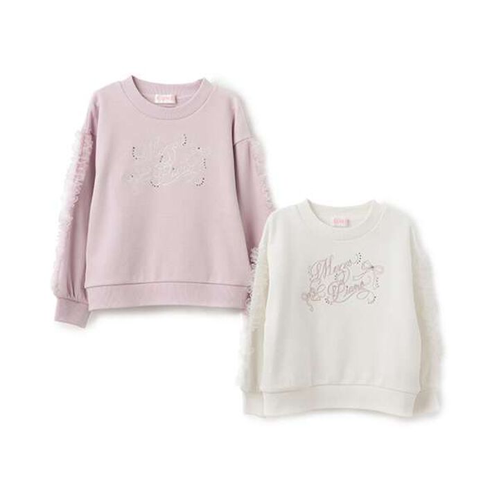 Tulle Frill Sweatshirt,Off white, medium image number 9