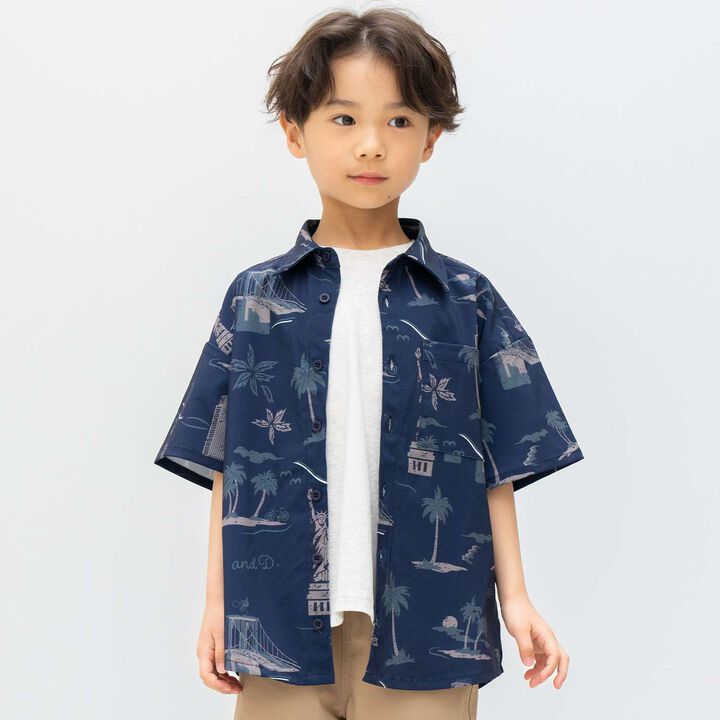 [Coordinatable Setup] [Land and Water Use] All-Over Print Short-Sleeve Shirt,, medium