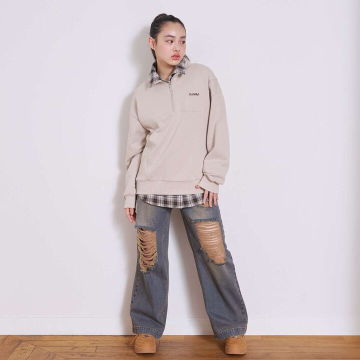 Loose Checkered Shirt,Brown, medium image number 7