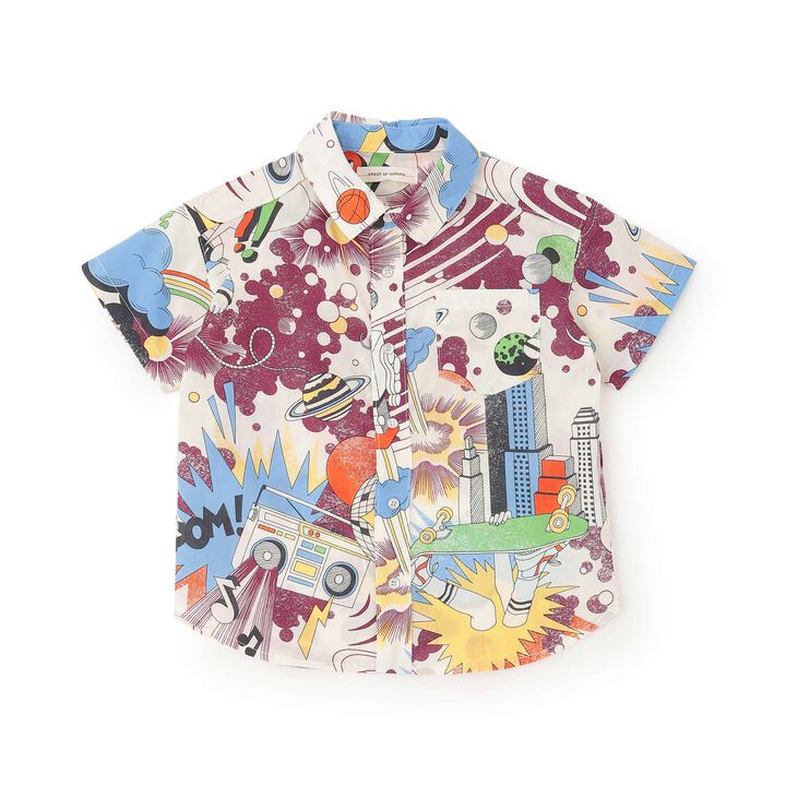 LUKEY S ROBOT Short-Sleeve Shirt,Blue, medium image number 4