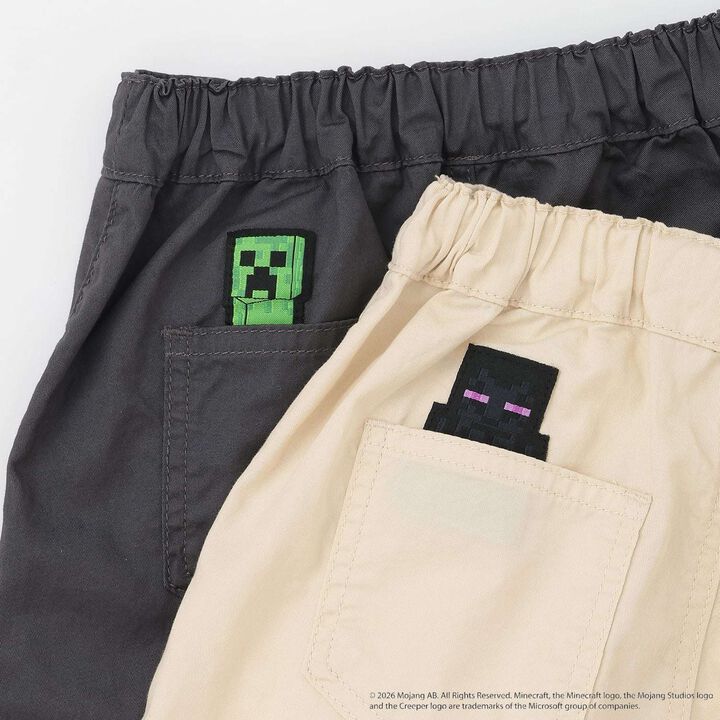 [MINECRAFT] Embroidered Half Pants,Beige, medium image number 15