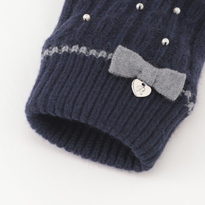 Cable Pattern Gloves with Shaggy Lining,Medium gray, medium image number 4