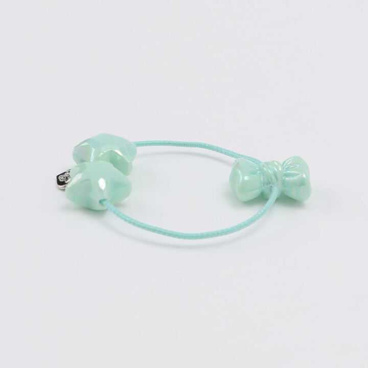 Ribbon & Star Hair Ponytail Holder Set of 2,Light pink, medium image number 1