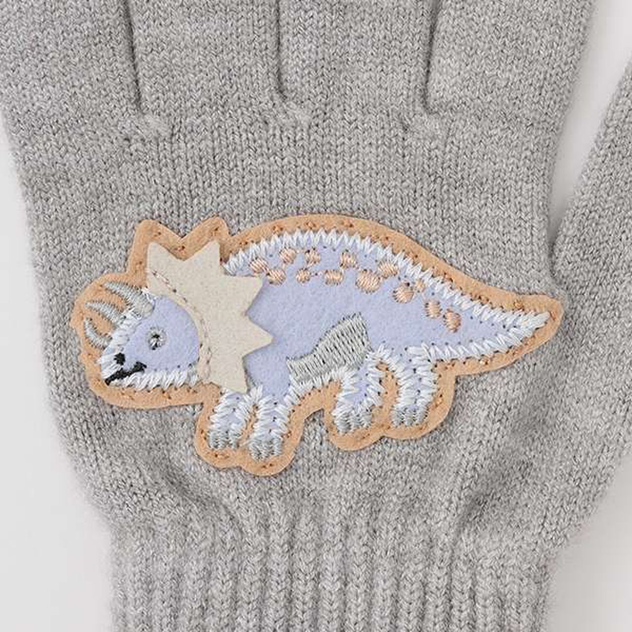 Appliqué Gloves,Gray, large image number 3
