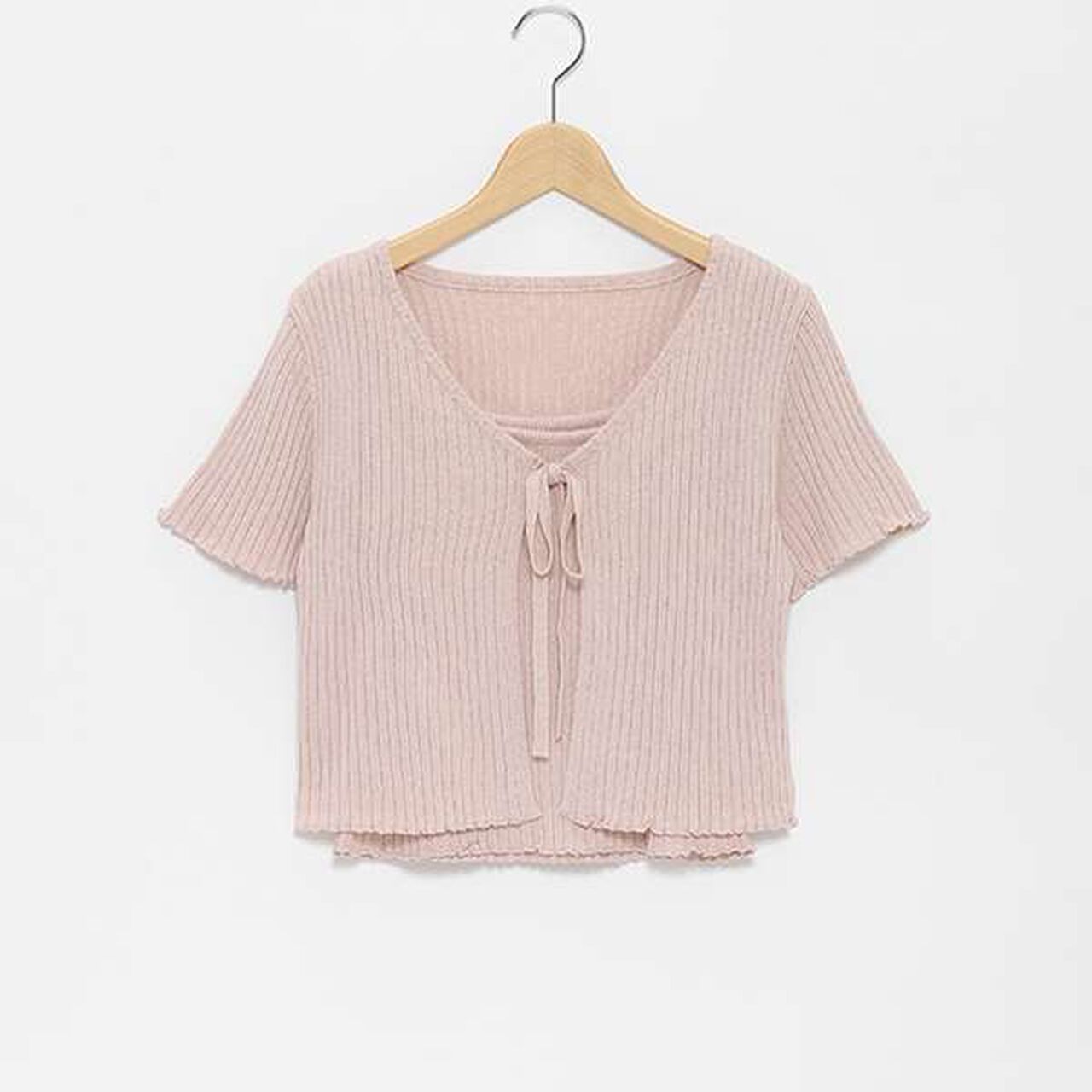 Shimmer Cardigan with Inner Layer,Lavender, large image number 5