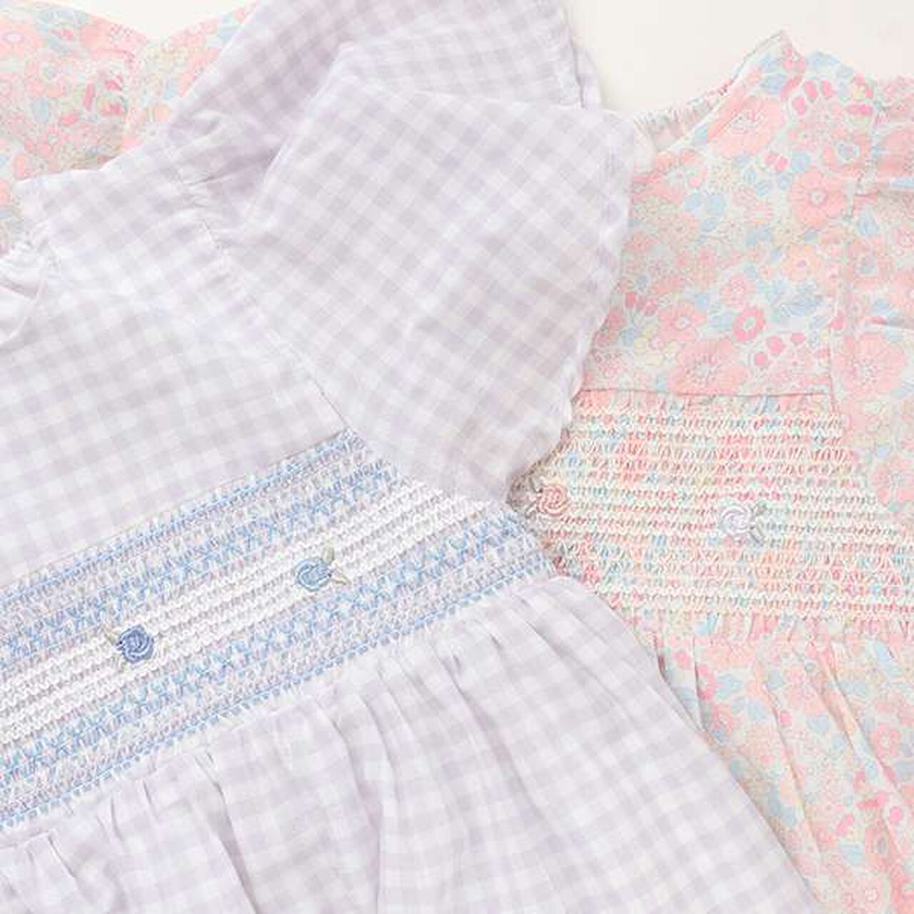 [Link] Smocked One-Piece Dress,Light gray, large image number 3