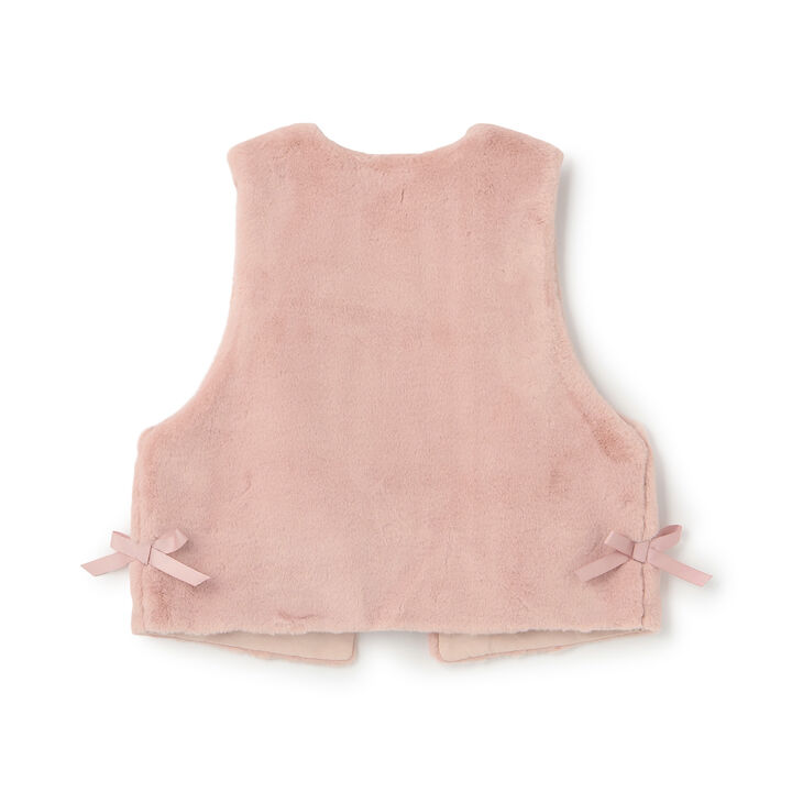 [Reversible] Faux Fur & Quilted Vest,Off white, medium image number 1