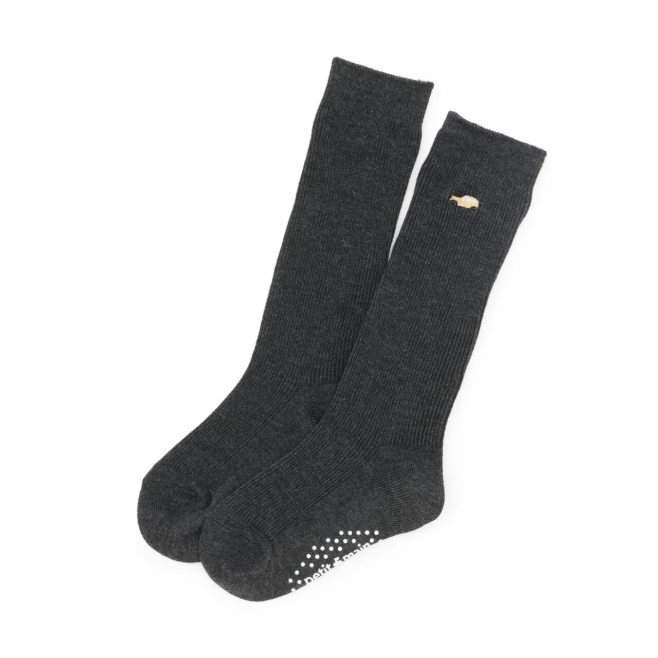 One-Point Knee-High Socks,Charcoal gray, large image number 0