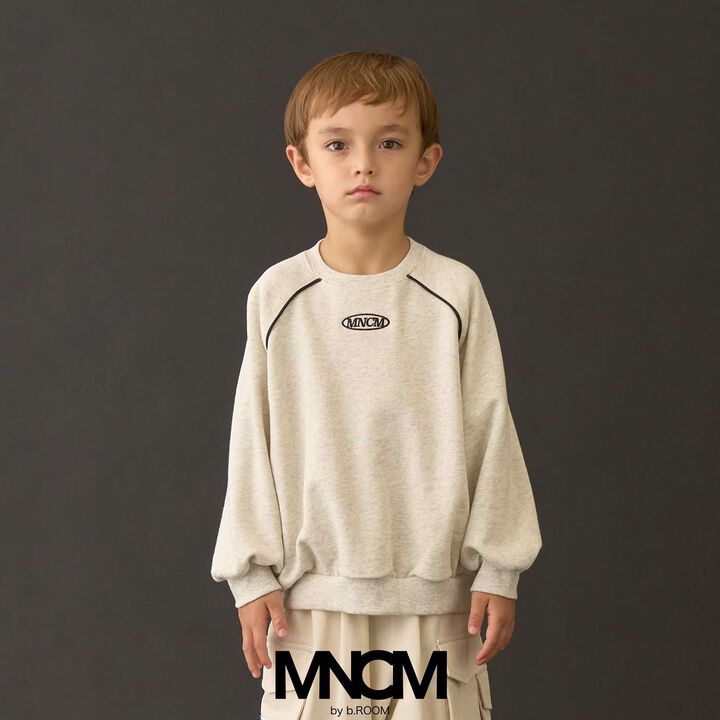 [MNCM] [Goodbye Pills Brushed Fleece] Raglan Piping Big Sweatshirt,, medium