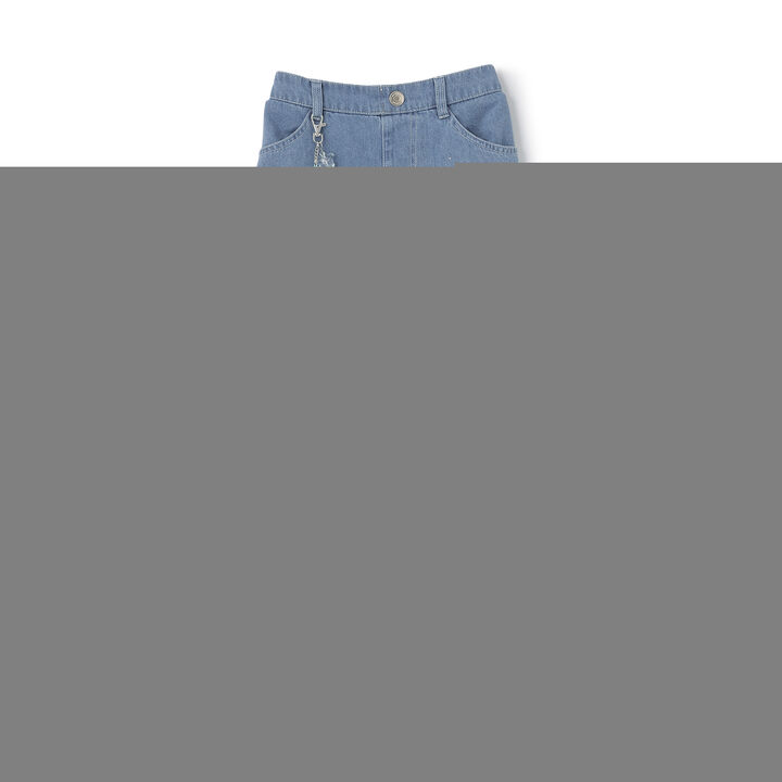 Sparkling Denim Wide Pants with Glow-in-the-Dark Charm [Cool Touch],Sax blue, medium image number 6