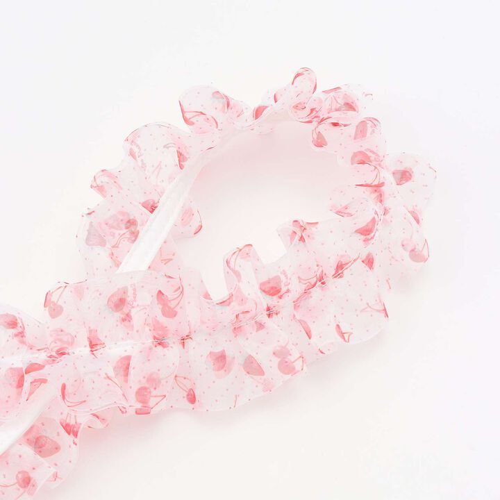 Cherry Berry Pattern Frill Shoulder Strap,Off white, medium image number 3