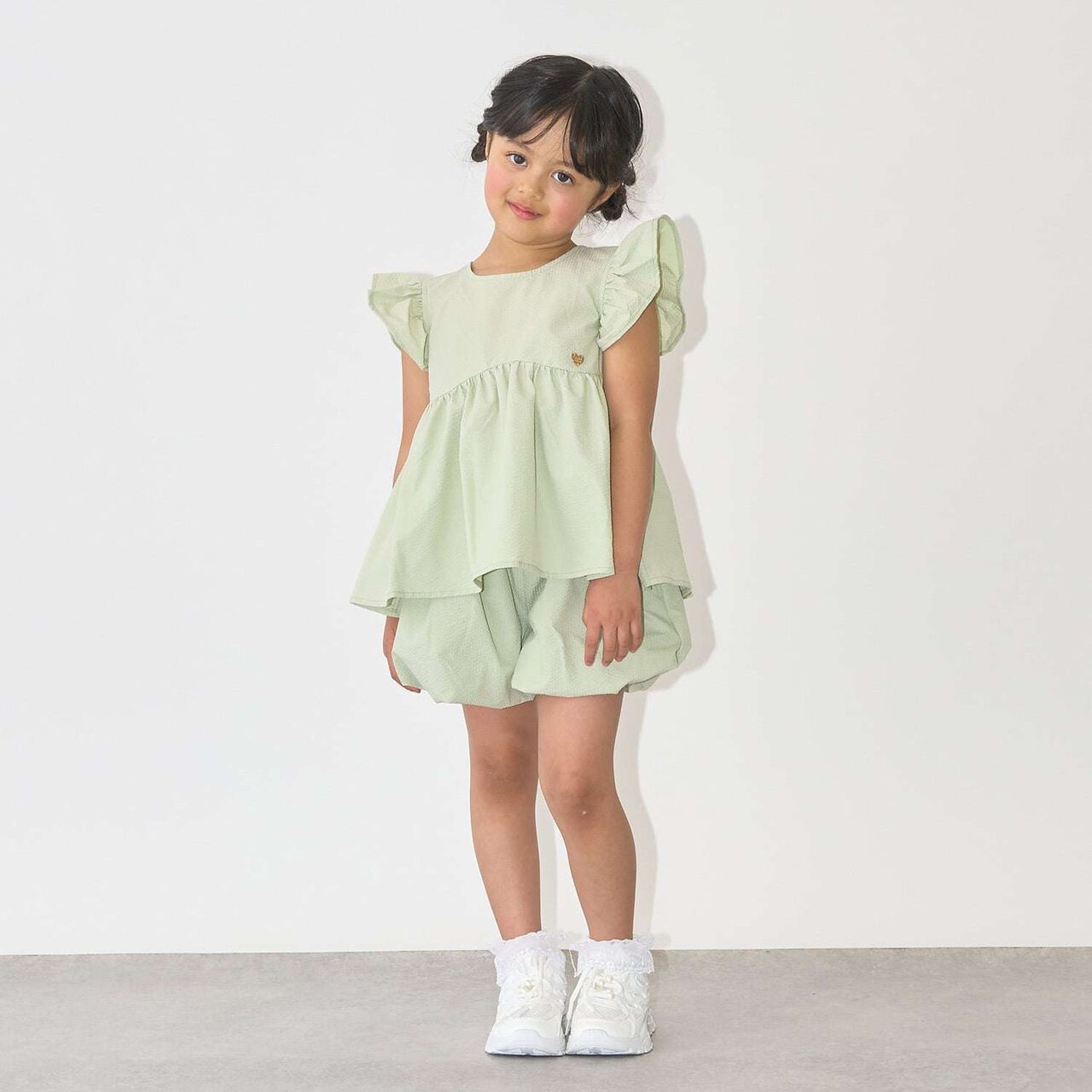 [Outfit Set] Wavy Peplum Blouse & Balloon Pants Set,Navy, large image number 22