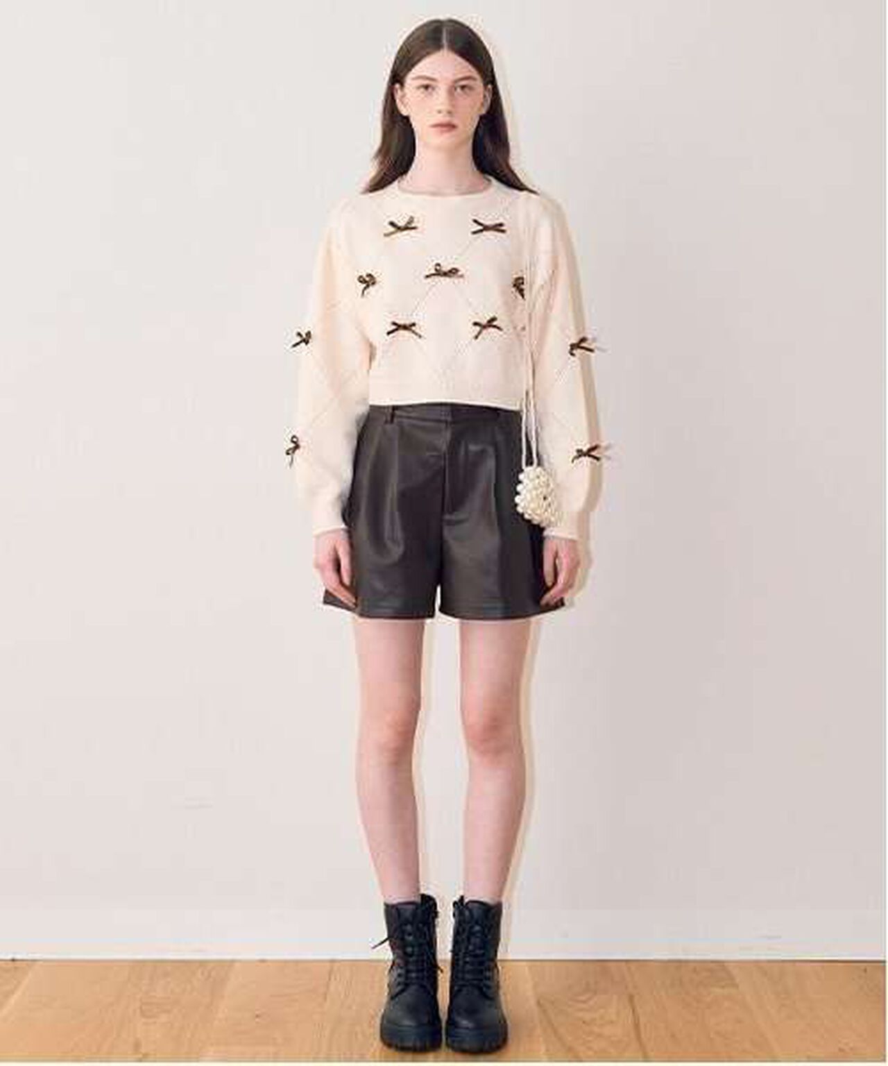 Faux Leather Shorts,Black, large image number 6