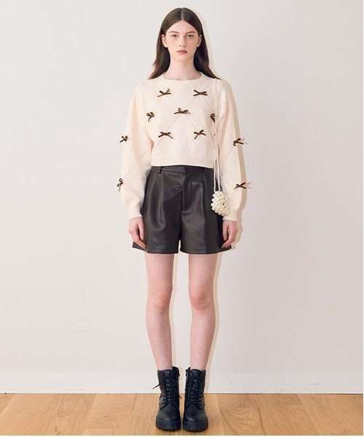 Faux Leather Shorts,Black, medium image number 6