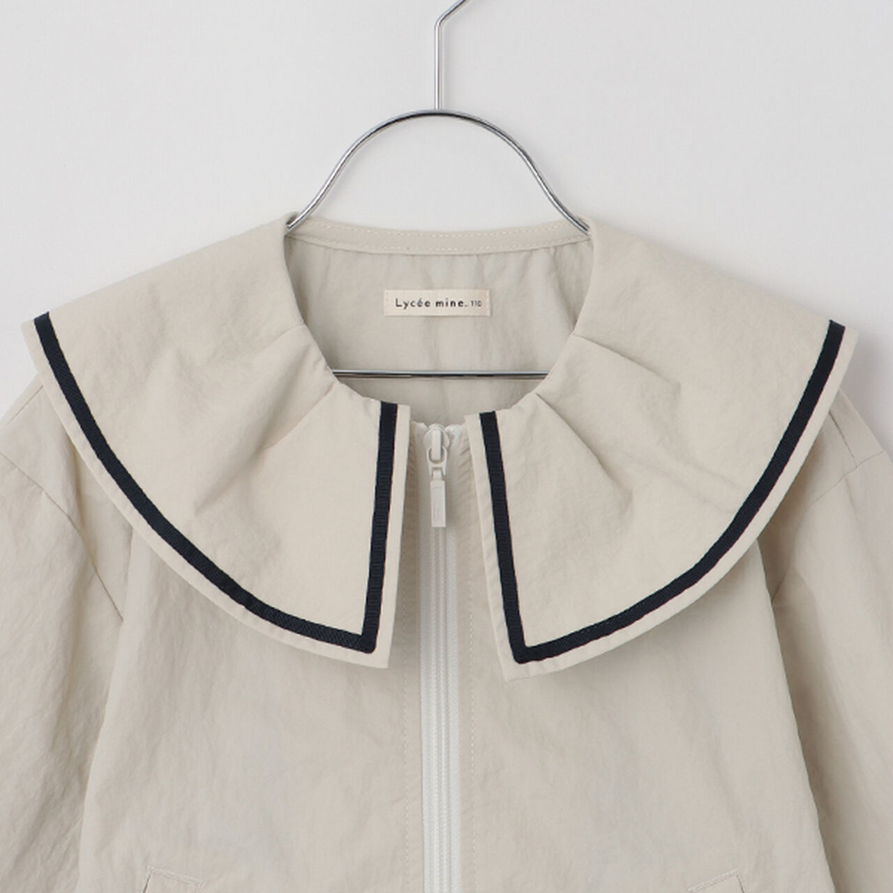 Frill Collar Windbreaker,Navy, large image number 6