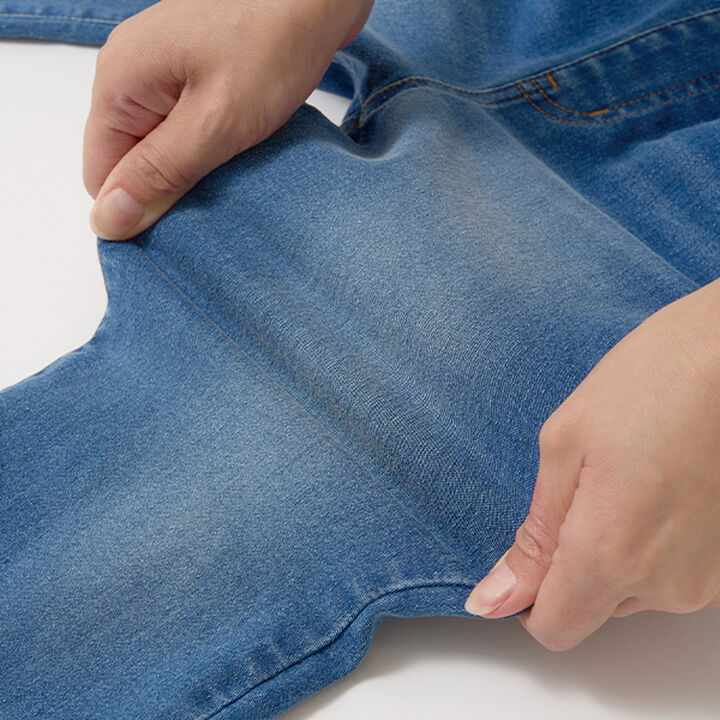 Beautiful Silhouette Stretch Flare Denim Pants,Sax blue, medium image number 18