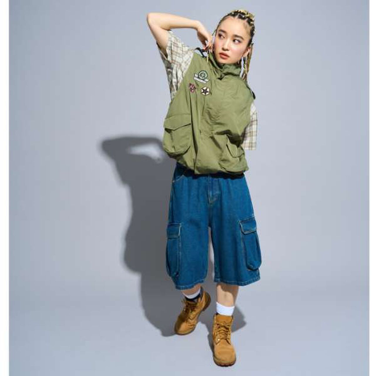 [LTXC] [D-League/CHANGE RAPTURES/AYUMI] Military Vest,Khaki, large image number 1