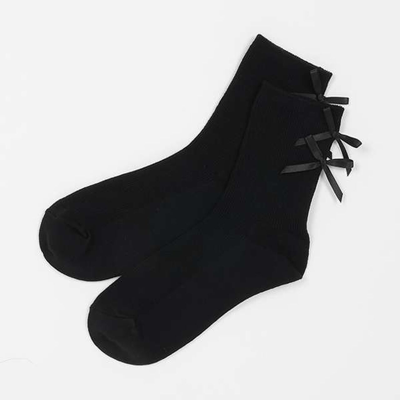 Back Ribbon Rib Socks,Gray, large image number 8