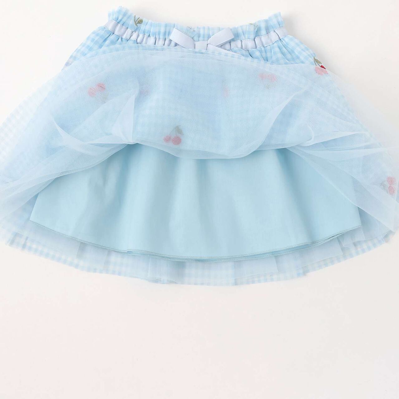 Cherry Embroidered Tulle Skirt,Blue, large image number 4
