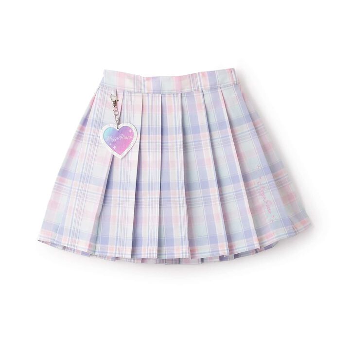 [Restock] Charm-Detail Check Pleated Skirt-Pants,, medium