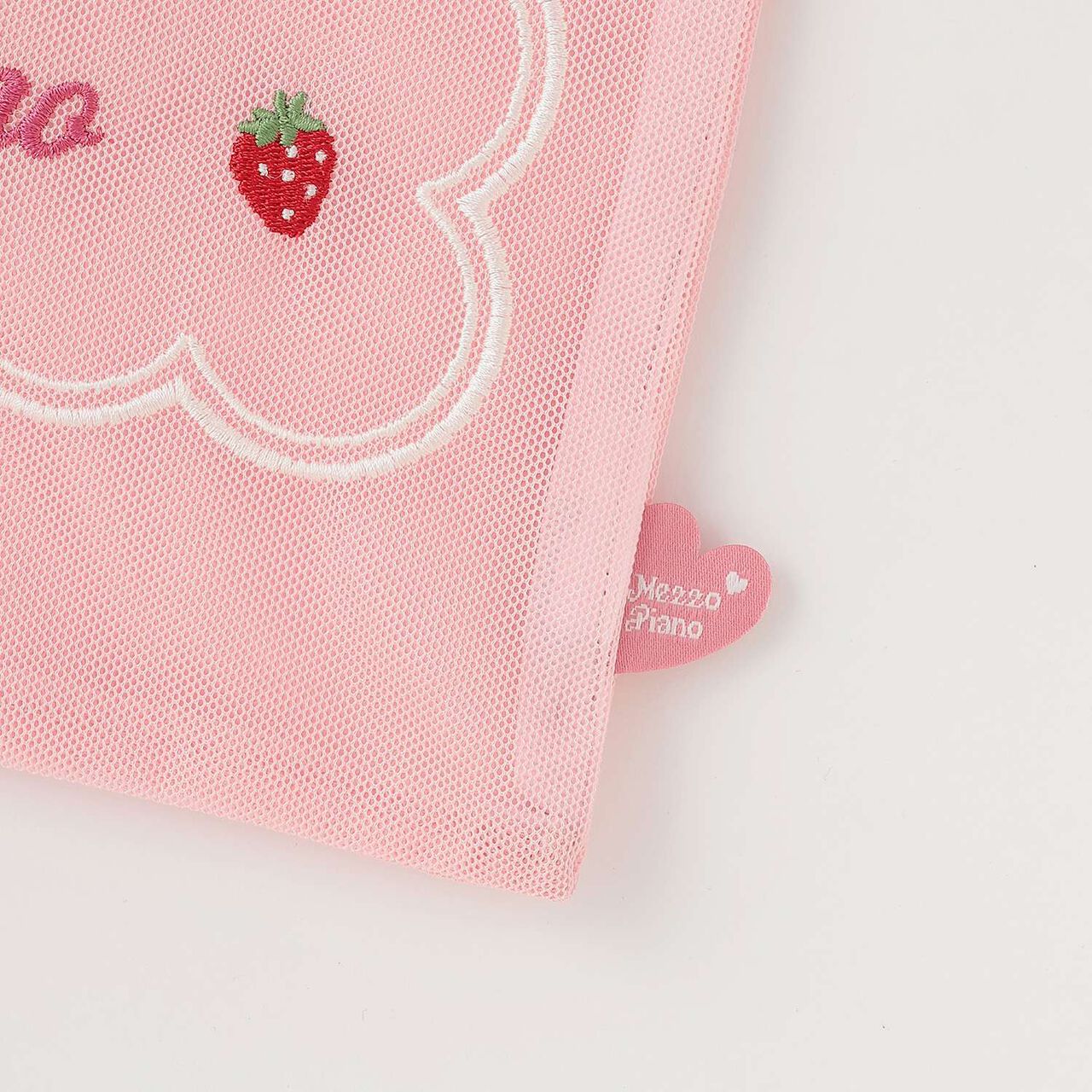 Berrie-chan Embroidered Mesh Tote,Pink, large image number 3