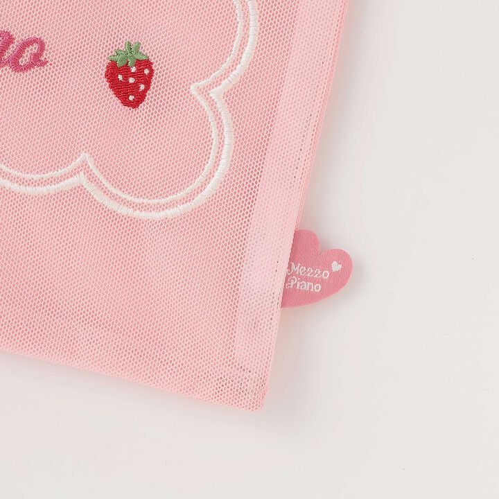 Berrie-chan Embroidered Mesh Tote,Pink, medium image number 3